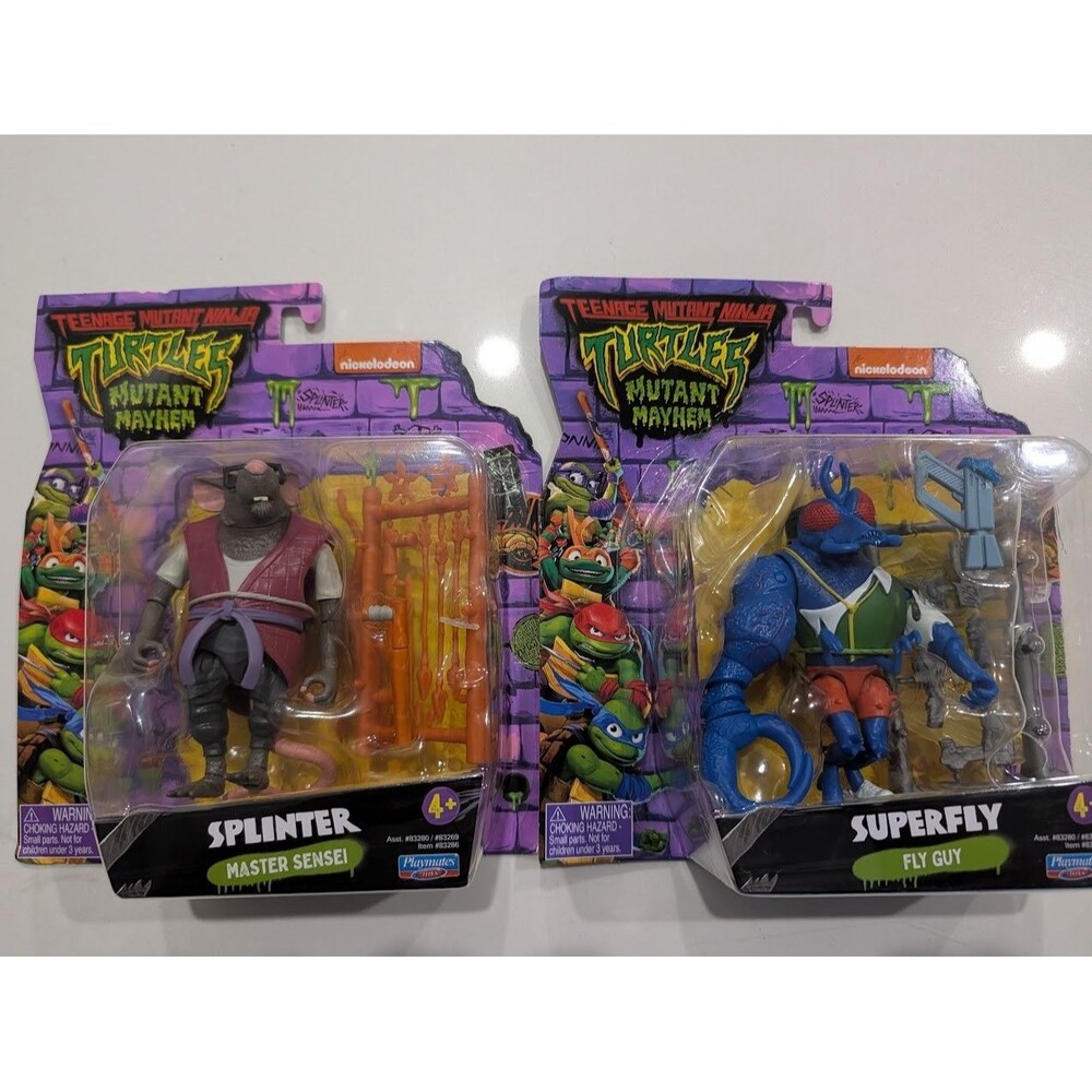 Teenage Mutant Ninja Turtles Mutant Mayhem Superfly Splinter Lot of 2 TMNT New